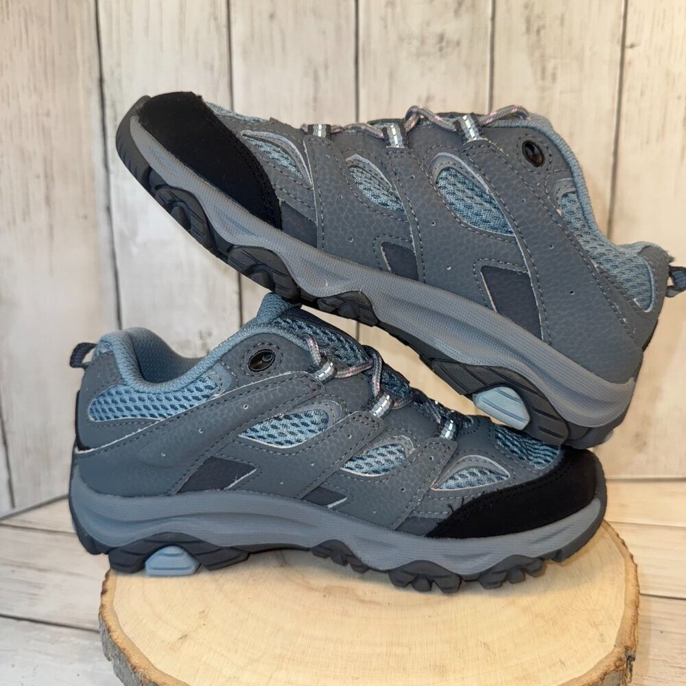 Merrell Moab 3 Low Kids Size 1.5M Blue Waterproof Hiking Lace Up Shoes Sneakers - Picture 7 of 10